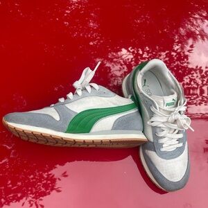 Puma Classic Gray and Green Sneakers